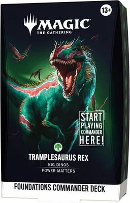 Magic: The Gathering Foundations Commander Deck - Tramplesaurus Rex | Baraja de 100 Cartas + Accesorios Best Deal
