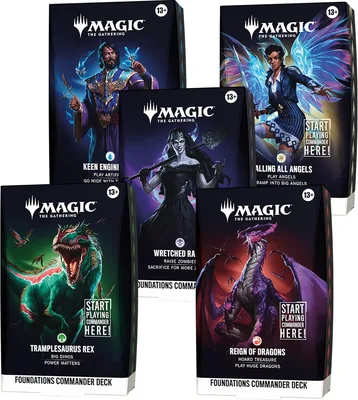 Magic: The Gathering Foundations Commander Deck Bundle - Las 5 Cubiertas