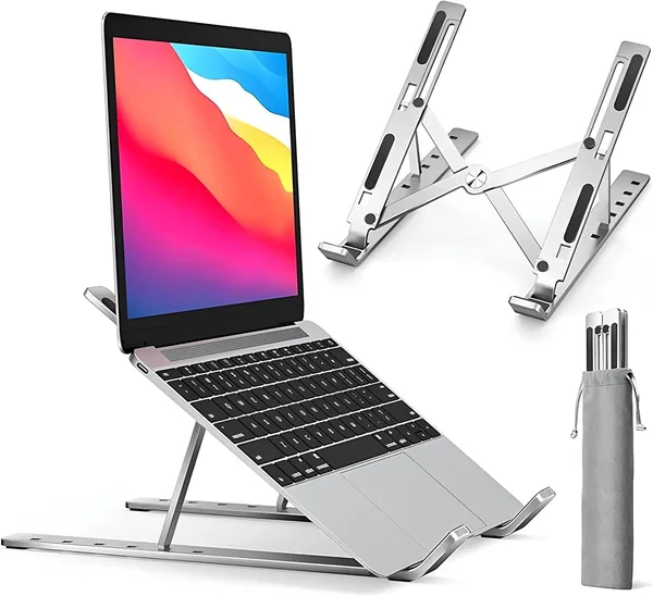 Suporte para Notebook Ajustável em Alumínio Dobrável Ergonômico - 11% Off