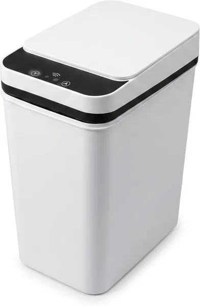 Lixeira Automática com Sensor 13L - Abertura Sem Toque, Compacta para Banheiro ou Cozinha