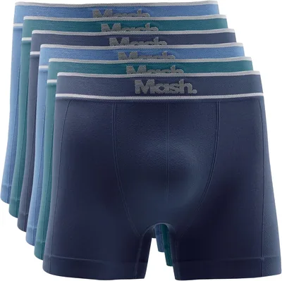 Kit com 6 Boxers Mash Sem Costura de Poliamida com Toque Gelado para Homens Adultos
