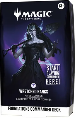 Magic: The Gathering Foundations Commander Deck - Rangos Miserables | Baraja de 100 Cartas + Accesorios