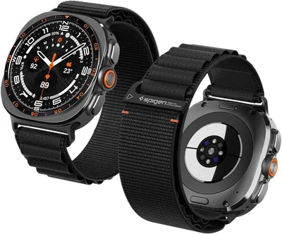 Spigen WBF1 Armband för Samsung Galaxy Watch Ultra 2/1 47mm | Nytt nyloon band med färdig avslutad för säker pasform, för mode