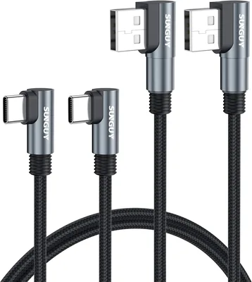 SUNGUY Right Angle USB C Cable 2Pack 1m Dual 90° - 25% Off