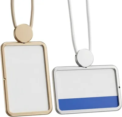 SELFIE CAT Metal ID Badge Holder & Lanyard (2 Pcs) - Heavy Duty for Keys/Cards