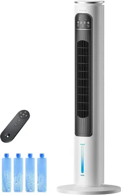 VOLTAGA 冷却ファン - 強力な冷却性能、エネルギー節約、加湿機能付き。4L分離可能水タンク、3L