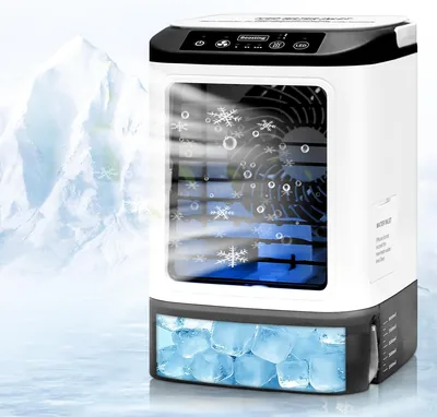 Climatiseur portable silencieux, 4 vitesses, sans évacuation, réservoir de 900ml, plateau de glace - Économisez 9% 