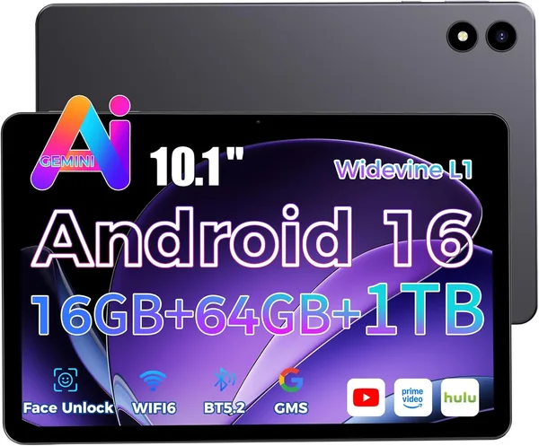 RebotAi 2026 Tablet: 10.1 Zoll Android 16 mit Gemini AI, 16GB RAM + 64GB ROM, WiFi 6 & BT 5.2 - 57% Rabatt
