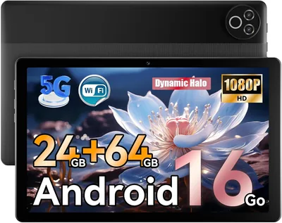 Laptok Tablet 10 Zoll Android 16-Zoll-Tablet mit 24GB RAM (4+20), 64GB ROM + 1TB TF, 800x1280 IPS-Display, Octa-Core-Prozessor