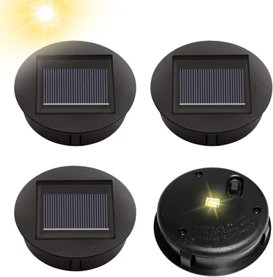Lámparas solares de repuesto, 4 piezas para luces solares externas de 8 cm, Reemplazo para lámparas solares