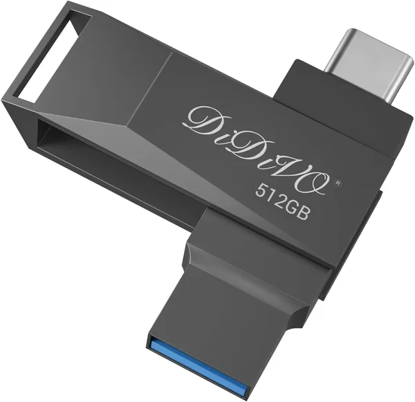 業界革新！アプリ不要 USBメモリ 4in1 512GB 高速度 Phone USBメモリー 回転式 iOS/Type-C/USB/Micro USB フラッシュメモリ 大容量 写真保存 スマホ データ バックアップ