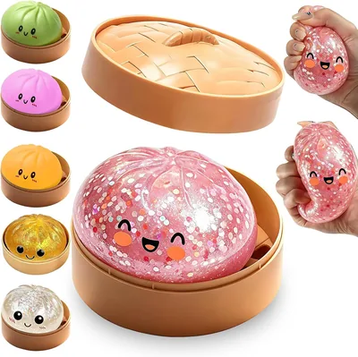 AM ANNA Steamed Bun Squishy Toy - Stress Relief, 9cm TPR
