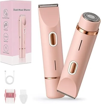Razerly Maquinilla Mujer 2 en 1 - Afeitadora y depiladora eléctrica para zona bikini, piernas, axilas y cejas, 5 cabezales, I - Mejor Oferta
