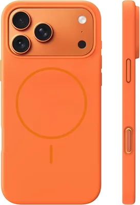 Funda TOCOL para iPhone 17 Pro MAX, Silicona Líquida, Naranja Cósmico | Compatible con MagSafe