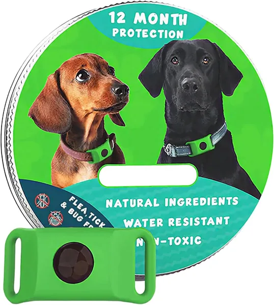 FURSURE Pendant for Dogs Cats Pest Control Support Waterproof Long Lasting with Refill Capsules Easy Attach for All Breeds (Green)