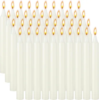 White Shop 40 Pack Candles, 4 Inch Mini Unscented Taper Candles