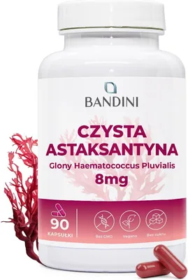 Bandini® Czysta Astaksantyna 8 mg - 90 kapsułek | Silny naturalny przeciwutleniacz