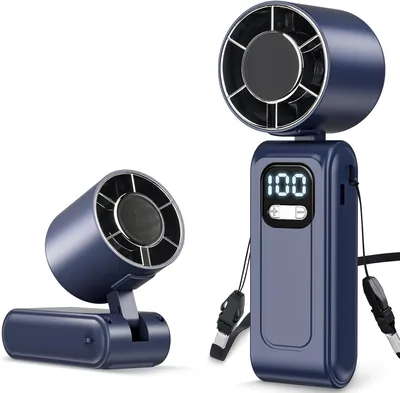 Foumteex Ventilateur Portable Turbo 16000 rpm, Vitesse Réglable 1-100, USB-C 5000 mAh jusqu'à 16h, Mini avec Affichage LED, Ultra Silencieux - Meilleur Prix