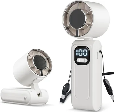 Foumteex Handlüfter 3-in-1, 16000 U/min Super-Turbo, 5000 mAh wiederaufladbar, 5 Windstärken und kontinuierlich