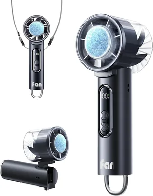 【日本技術指導 15m/s強風 32mmペルチェ素子即冷】ハンディファン 冷却プレート 10000mAh大容量 4時間冷却 100段階調整 USB充電式 手持ち扇風機 携帯扇風機 小型扇風機