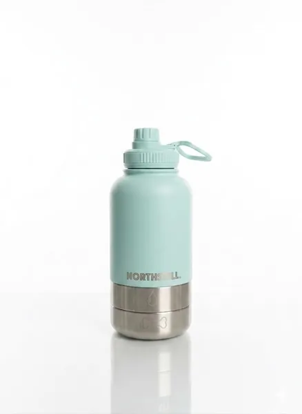 Botella de agua para mascotas 3 en 1 con 2 contenedores portátiles para comida y bebida, libre de BPA, a prueba de fugas, ideal para paseos, viajes y hogar