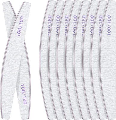 Lot de 10 Lime à Ongles Réutilisables, Bloc Polissoir Double Face 100/180 pour Salon et Domestique