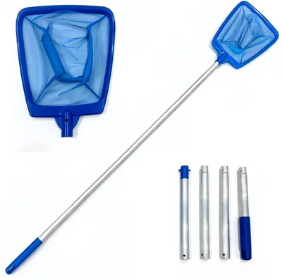 KAHEIGN 155cm Pool Net Fina Poolnet med Teleskopisk Stang, Glimt Pool Net för Poolreinigung med 4 Tausor