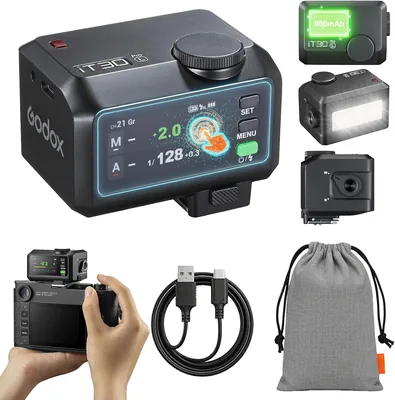 Godox iT30Pro-L TTL Mini Kameraflässe för Leica, GN15, 560 Full Power Flasher, 1.5s Omgång, HSS 1/8000s, 2.4G X Transmitter - Best Deal