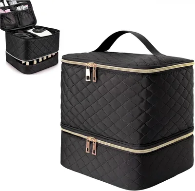 Organizador de Esmaltes de Uñas Doble Capa - Estuche Portátil para Esmaltes, Organizador para 30 Botellas, Lámpara de Uñas