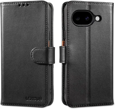 Lensun Case för Google Pixel 10a, [Flip Case] Magnetisk Genuini Leder Kasse med RFID-skydd och Kartplatser