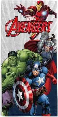 Asciugamano da Spiaggia Avengers, 70 x 140 cm, Towel Leggero e Pratico in Cotone al 100%, Per Piscina o Spiaggia
