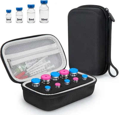 YOUSHARES Peptidfall - 10 kompartimenter Vials Insulin Fridge Holder, Ståstig Peptidlagringfall för Kälskap