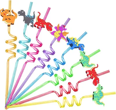 8 Pcs Dinosaur Reusable Straws Best Deal