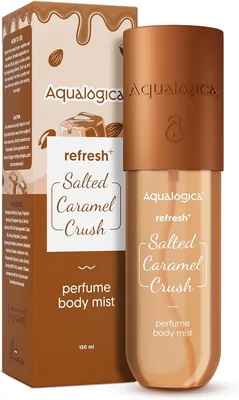 Aqualogica Refresh+ Salted Caramel Crush Perfume Body Mist - 20% Off | मीठा गौरंद सुगंध | लंबे समय तक चलने वाली खुशबू