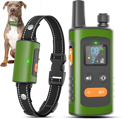 Collar de Entrenamiento para Perros, Antibarrido según la Nueva Ley de Bienestar Animal Española, Control Manual 3200 Ft, Water IPX7, S
