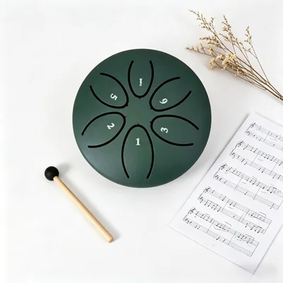 Mini Tambor de Lengua de Acero de 6 Tonos, 3 Pulgadas, Portátil - Instrumento de Percusión