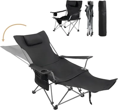 Reclining Camping Chair with Footrest - 12% Off