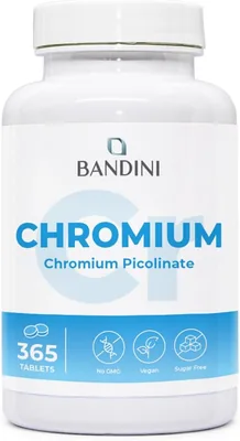 Bandini® Chromium Picolinate 200 µg - 365 Vegan Tablets (1 Year Supply) Best Deal