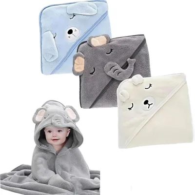 TOPTHEROAD 3 Pcs Toalla de Baño con Capucha para Bebe, Toalla Suave y Absorbente, Ideal para Regalos