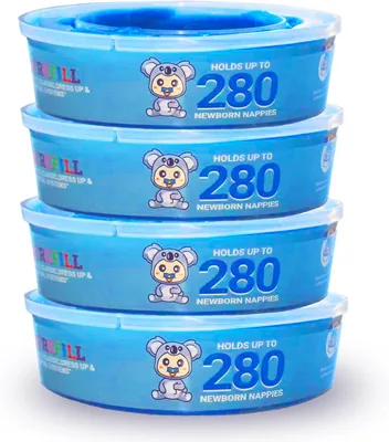 Nappy Bin Refill Rings (4 Pack) - Compatible with Angelcare, Odour Lock