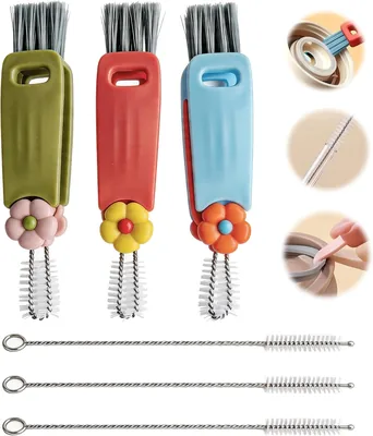 AHAOQI Kit de 6 Cepillos para Botellas - 3 Cepillos Multifuncionales y 3 Extra Largos