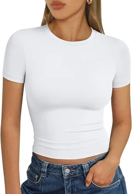 Uniiking® Womens Short Sleeve T Shirts - Crop Tops, 10% Off