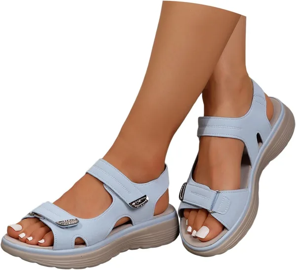 Sandals Women's Summer Non-Slip Orthopaedic Lightweight Soft Hiking Sandals Rubber Sole Platform Comfortable Summer Shoes Slippers Wide Feet Shoes