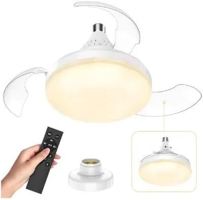 Ventilatori da soffitto 10ELED con lampada, luce da soffitto 30W con ventilatore e telecomando, dimmerabile in 3 colori, 4 velocità con timer