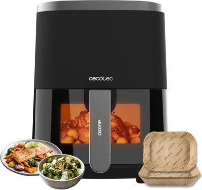 Cecotec 4L Oilfritt Airfryer med Cecofry Amazing Window 4000, 1400W, 9 Modar, Touch Kontrol, PerfectCook Teknologi - 55% Off