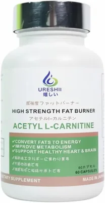 Ureshii Acetyl L-Carnitine 60 Capsules - Energy Support