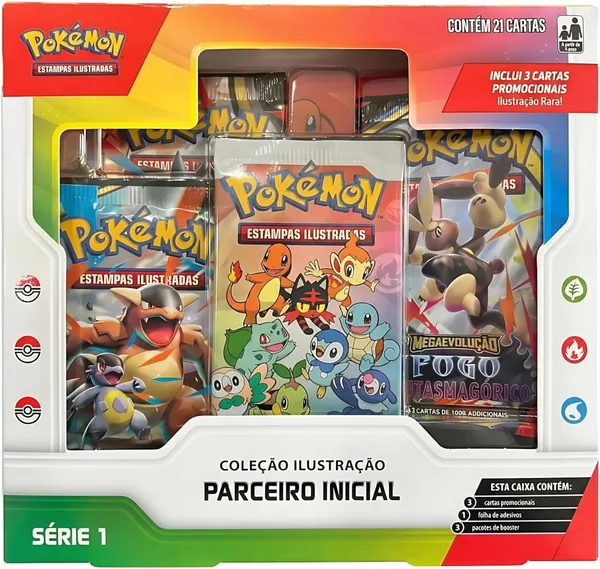 Cartas Pokémon Parceiro Inicial Serie 1 - Copag com 21 Cartas - Melhor Preço