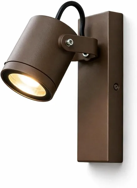 TEKHOME Applique da Esterno Orientabile Lampada da Parete Moderna per Giardino e Terrazzo Faretto Regolabile in Alluminio e Vetro Luce Direzionabile per Facciata