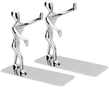 VOLAMOR Zinc Alloy Bookends - Non-Skid Heavy Duty, Decorative for Shelves Desk Office