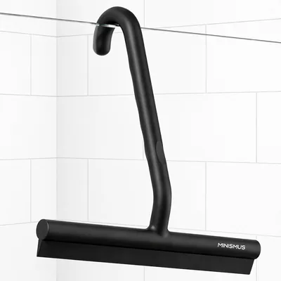 Limpiavidrios MINISMUS para ducha con gancho HangWipe, limpiador de cristal de ducha, silicona, 21 cm (Negro) - 67% Descuento